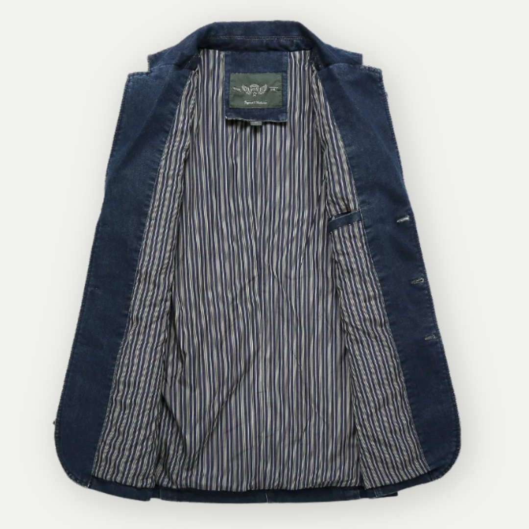 Denim Blazer - Slim Fit - Button-Up - Blazer Jacket - Men's Blazer-Chaps of London-Chaps of London