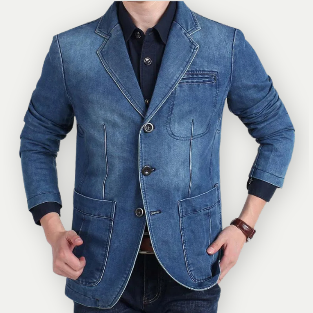 Denim Blazer - Slim Fit - Button-Up - Blazer Jacket - Men's Blazer-Chaps of London-Chaps of London