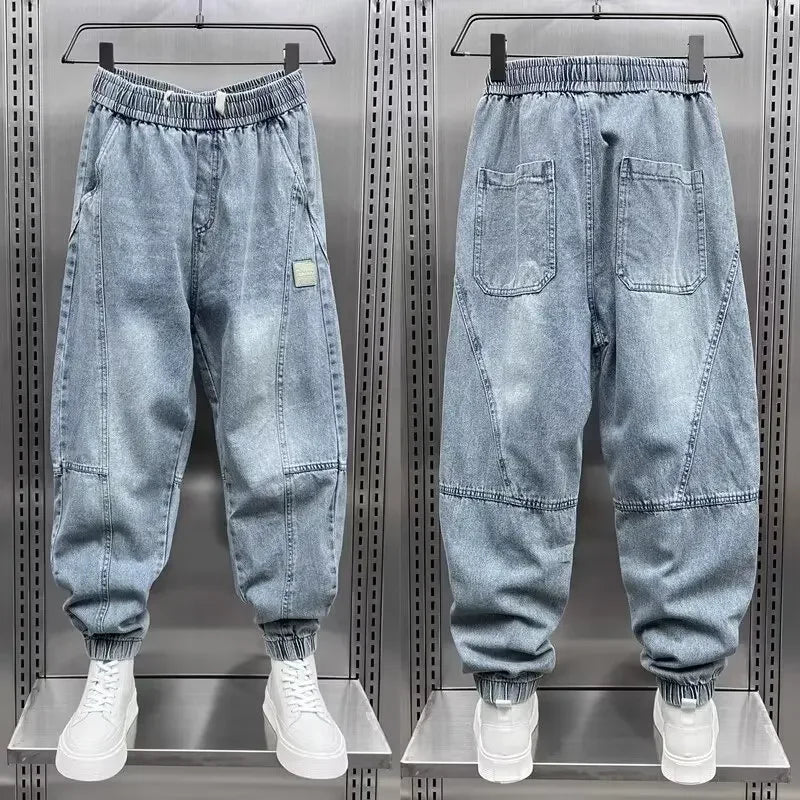 Denim Joggers - Baggy - Elastic Waist - Jogger Jeans - Men's Trousers-Denim Joggers / Jeans-Chaps of London-Chaps of London