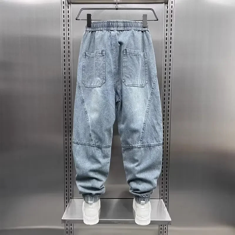 Denim Joggers - Baggy - Elastic Waist - Jogger Jeans - Men's Trousers-Denim Joggers / Jeans-Chaps of London-Chaps of London