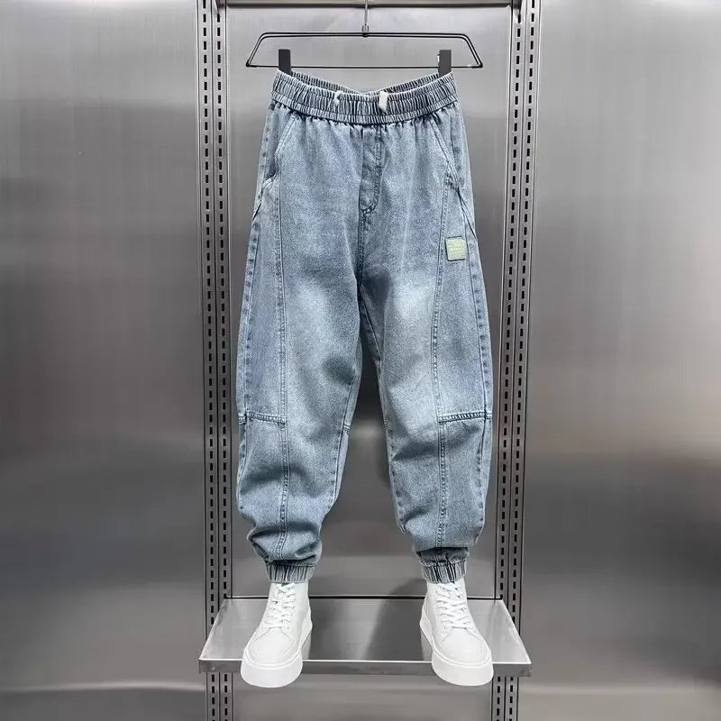 Denim Joggers - Baggy - Elastic Waist - Jogger Jeans - Men's Trousers-Denim Joggers / Jeans-Chaps of London-Chaps of London
