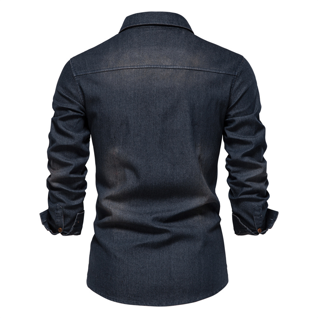 Denim Shirt | Button-Up | Collared | Long Sleeve Shirt | Men's Shirt-Chaps of London-Chaps of London