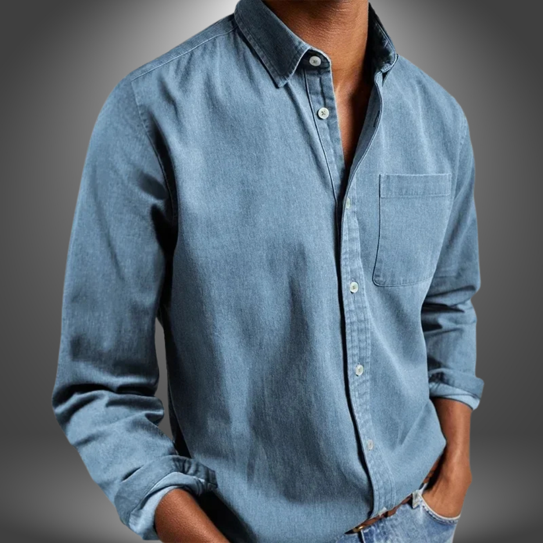 Denim Shirt | Long Sleeve | Regular Fit | Button-Up Shirt | Men's Shirts-Denim Shirt-Chaps of London-Chaps of London