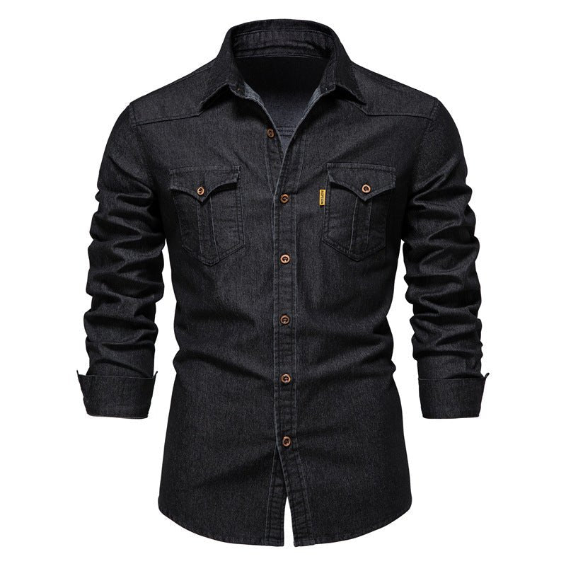 Denim Shirt | Long Sleeve | Slim Fit | Button-Up Shirt | Men's Shirt-Chaps of London-Chaps of London