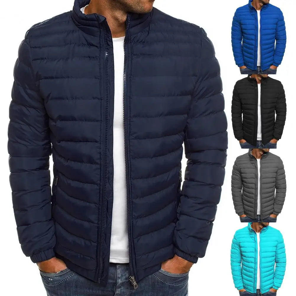 Down Jacket - Lightweight - Zip Up - Autumn Jacket - Men's Jackets-Chaps of London-Navy Blue-S-Chaps of London