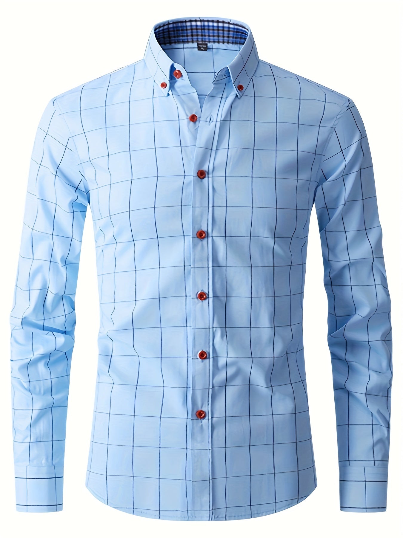 Dress Shirt | Long Sleeve | Slim Fit | Oxford Shirt | Men's Button-Up Shirt-Men Shirts-Chaps of London-Light Blue-M-Chaps of London