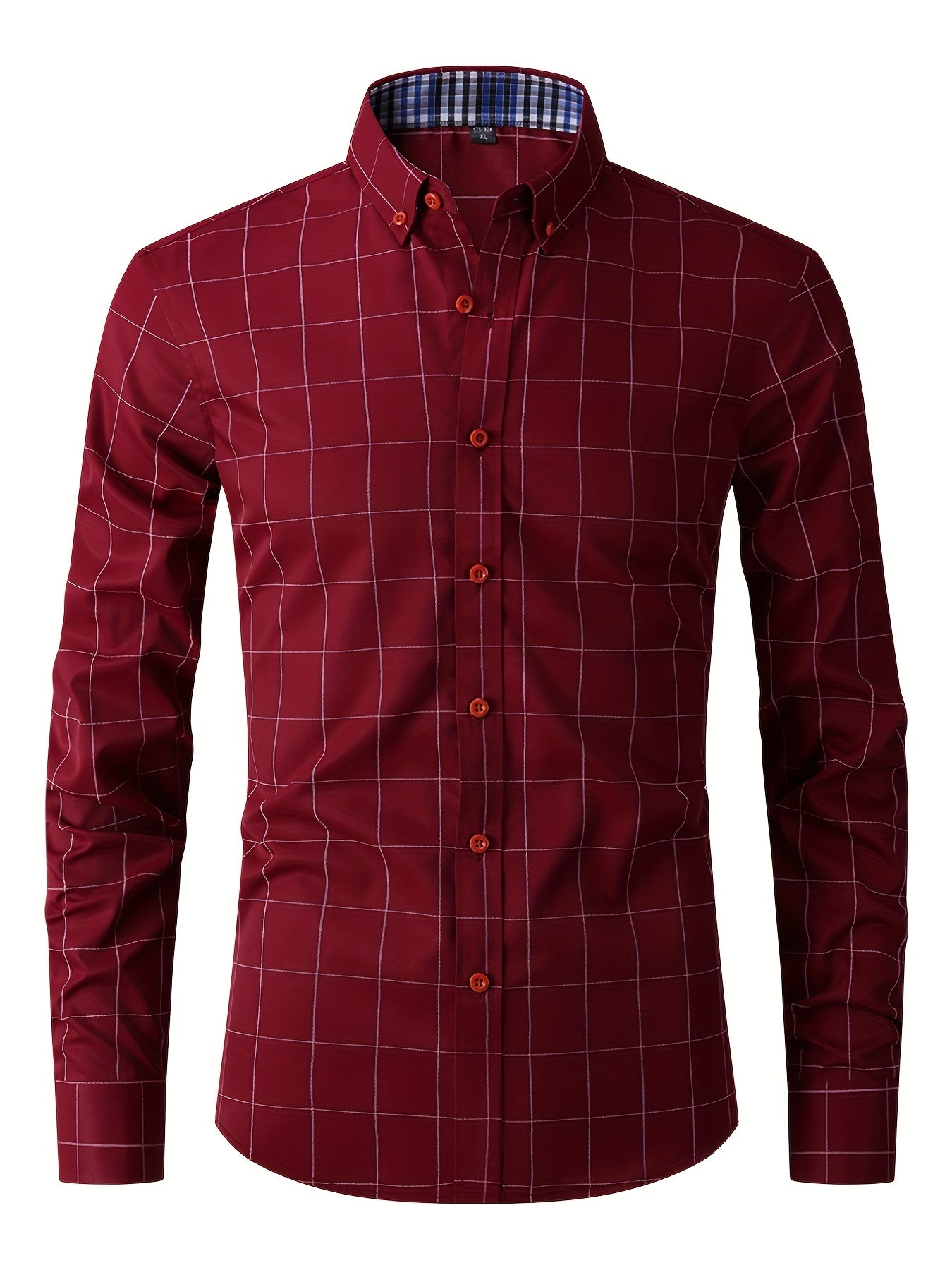 Dress Shirt | Long Sleeve | Slim Fit | Oxford Shirt | Men's Button-Up Shirt-Men Shirts-Chaps of London-Red-M-Chaps of London