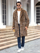 Faux Fur Coat - Men's Fluffy Mid Length Fake Fur Winter Coat-Chaps of London-Chaps of London