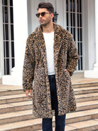 Faux Fur Coat - Men's Fluffy Mid Length Fake Fur Winter Coat-Chaps of London-Panther Print-S-Chaps of London