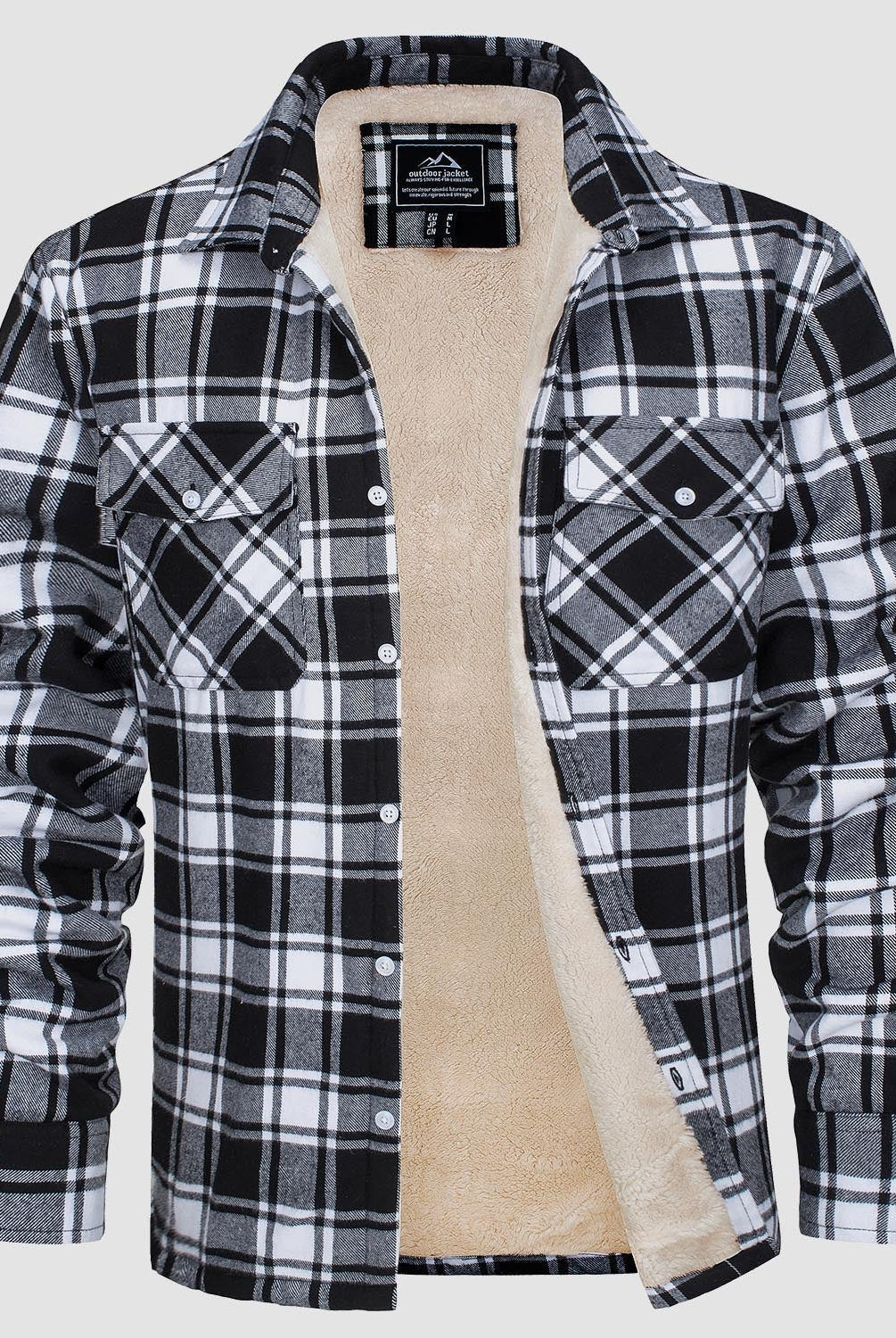 Flannel Jacket - Men's Fleece Lined Plaid Overshirt Jacket for Winter-Chaps of London-Chaps of London