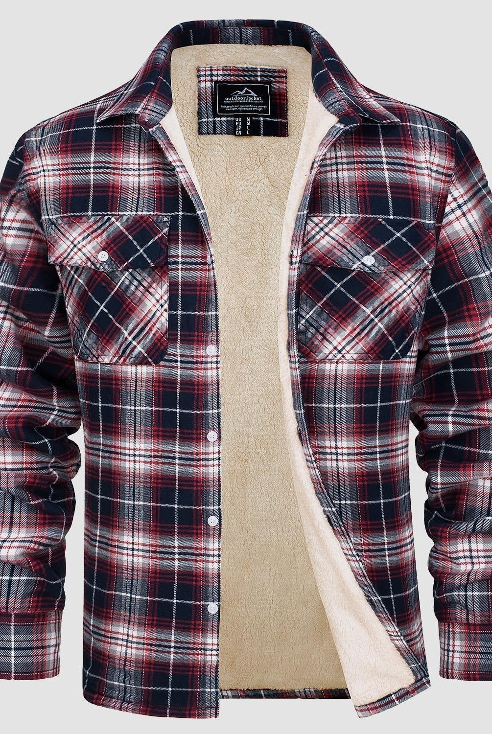 Flannel Jacket - Men's Fleece Lined Plaid Overshirt Jacket for Winter-Chaps of London-Chaps of London