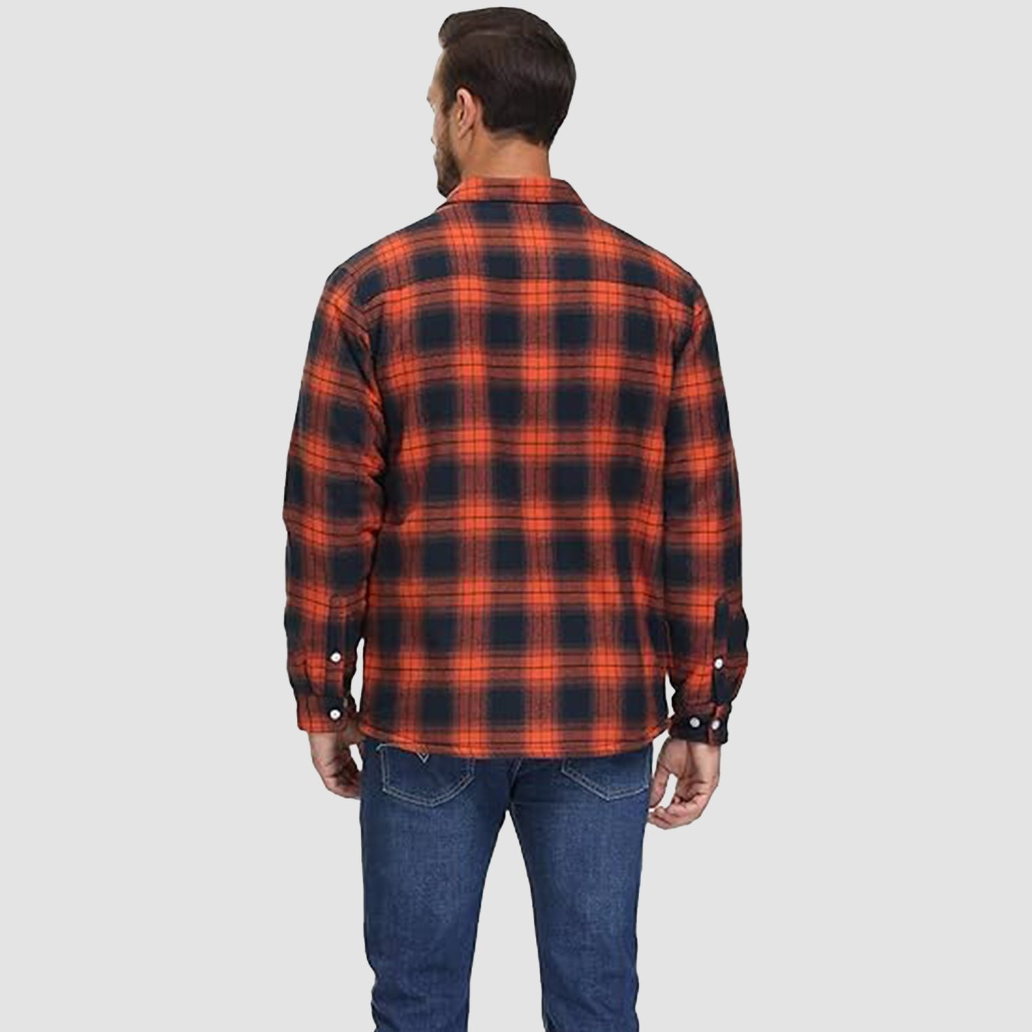 Flannel Jacket - Men's Fleece Lined Plaid Overshirt Jacket for Winter-Chaps of London-Chaps of London