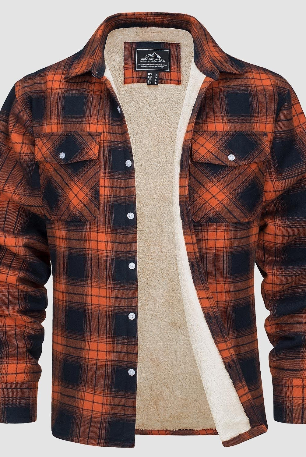 Flannel Jacket - Men's Fleece Lined Plaid Overshirt Jacket for Winter-Chaps of London-Chaps of London