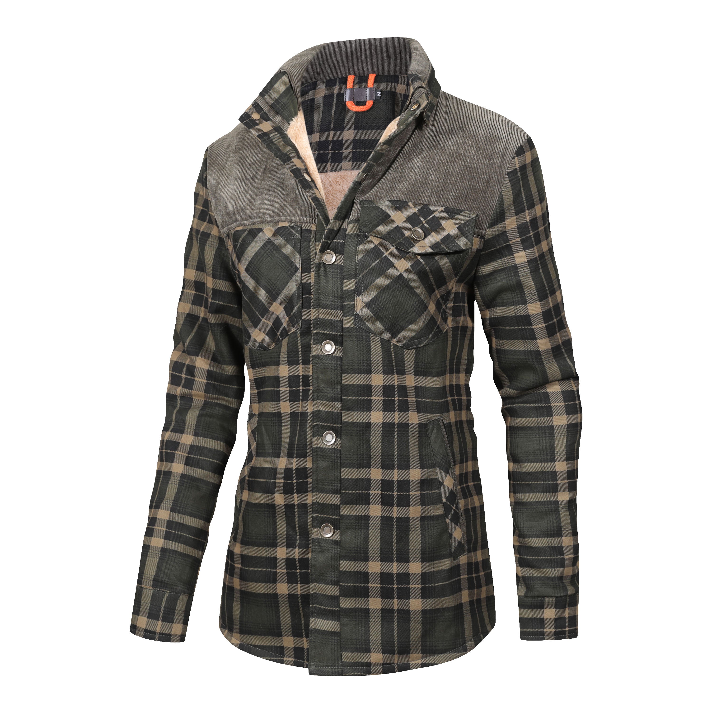 Fleece Lined Jacket | Plaid | Button-Up | Checkered Jacket | Men's Overshirt-Winterjacken-Chaps of London-Chaps of London
