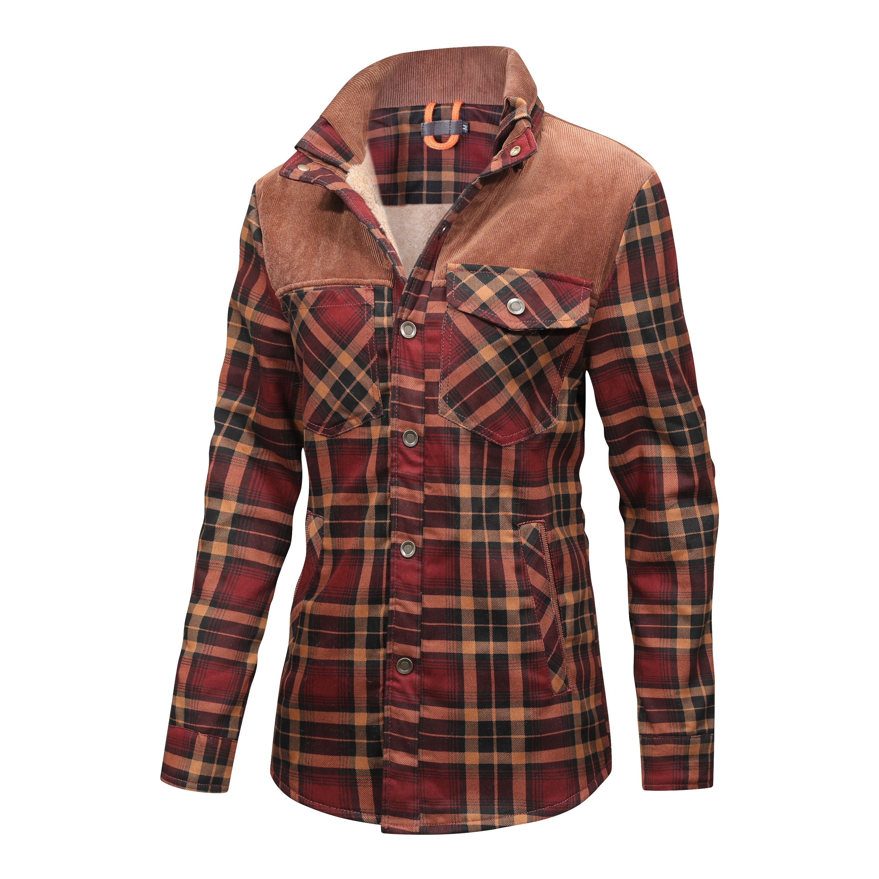 Fleece Lined Jacket | Plaid | Button-Up | Checkered Jacket | Men's Overshirt-Winterjacken-Chaps of London-Chaps of London
