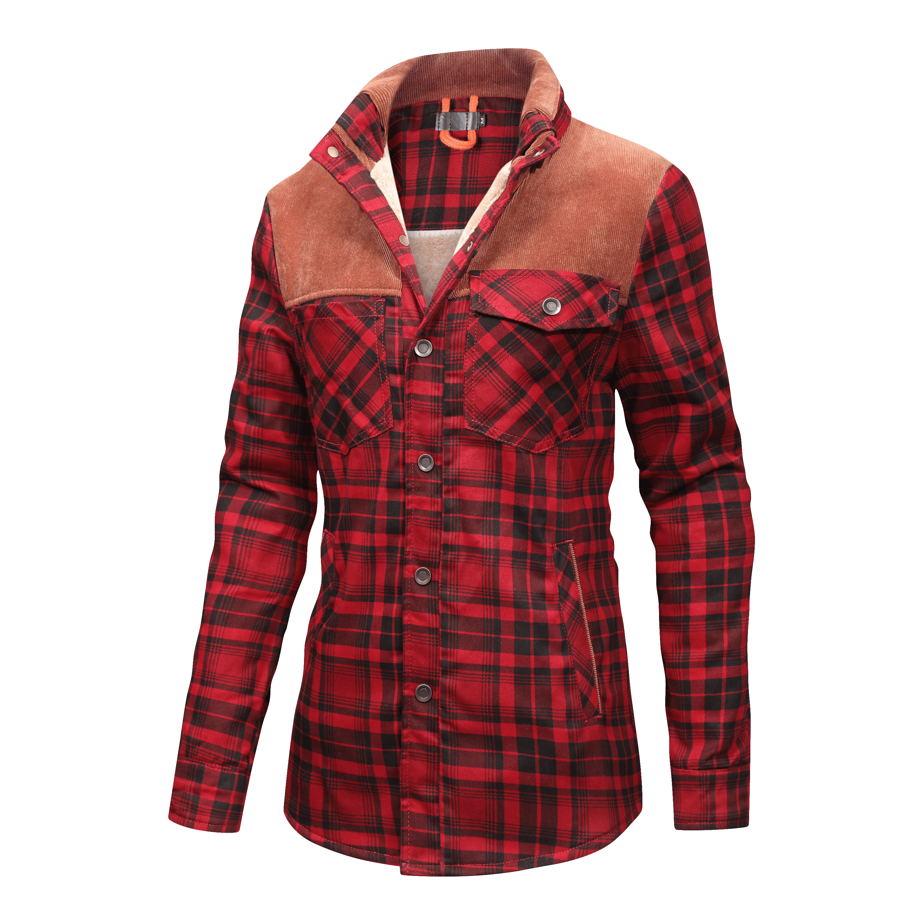 Fleece Lined Jacket | Plaid | Button-Up | Checkered Jacket | Men's Overshirt-Winterjacken-Chaps of London-Chaps of London