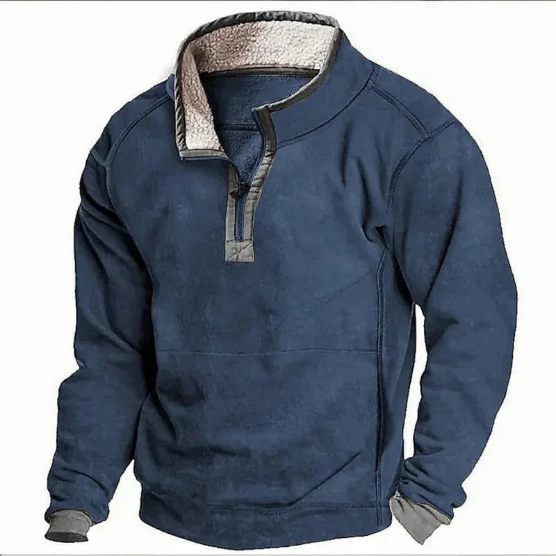 Fleece Sweater | Quarter Zip | Half Zip | Fleece Pullover | Men's Winter Clothes-Men's Fleece Pullover-Chaps of London-Chaps of London