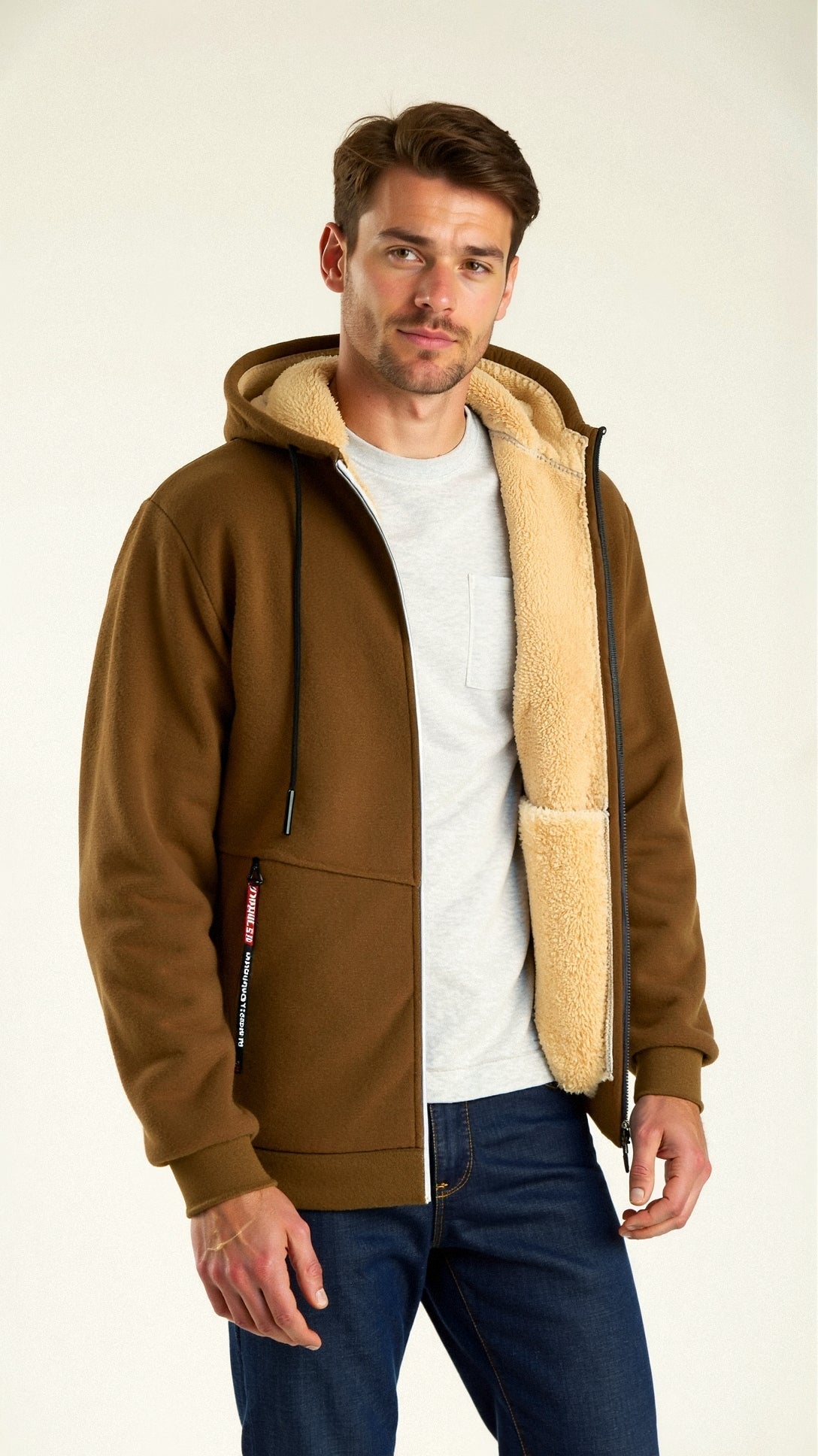 Fur Lined Hoodie - Warm - Zip-Up - Winter Hoodie - Men's Hoodie Jacket-Chaps of London-Chaps of London
