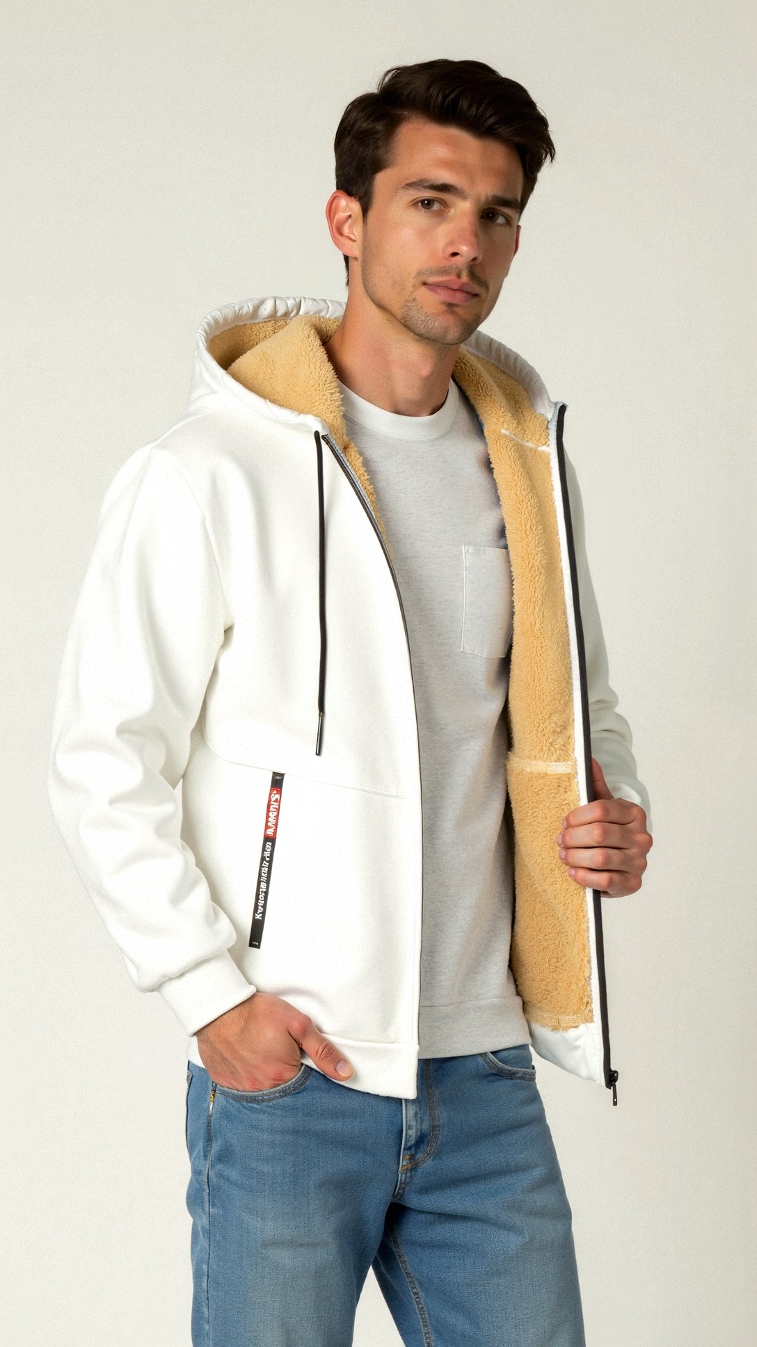Fur Lined Hoodie - Warm - Zip-Up - Winter Hoodie - Men's Hoodie Jacket-Chaps of London-Chaps of London