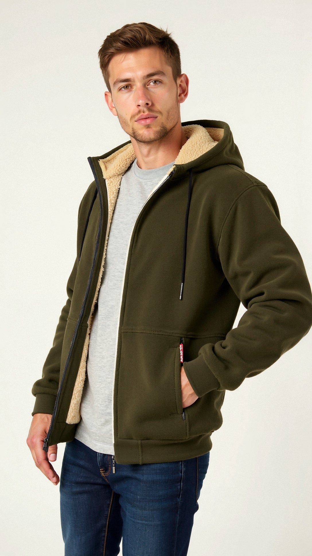 Fur Lined Hoodie - Warm - Zip-Up - Winter Hoodie - Men's Hoodie Jacket-Chaps of London-Chaps of London