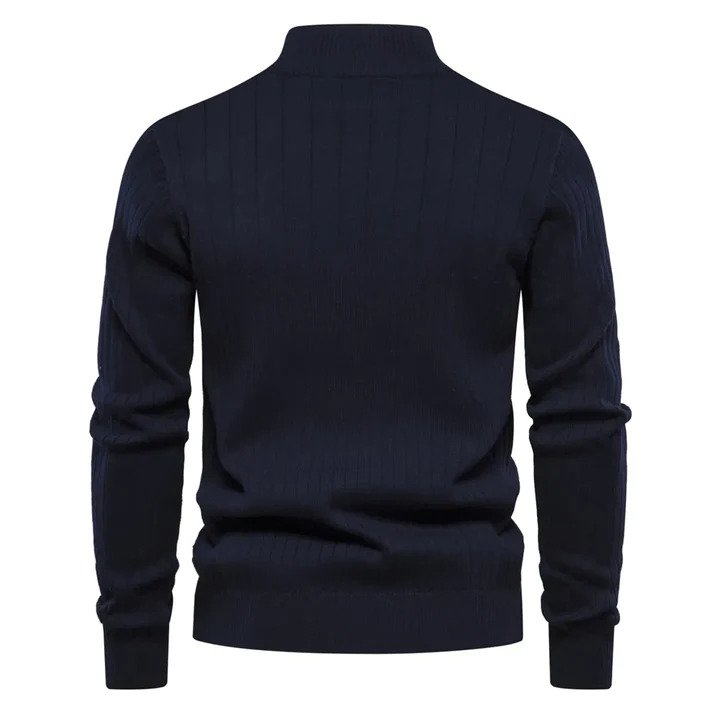 Half-zip Sweater - Long sleeves - High collar - Knitted sweater - Men's sweater-Chaps of London-Chaps of London