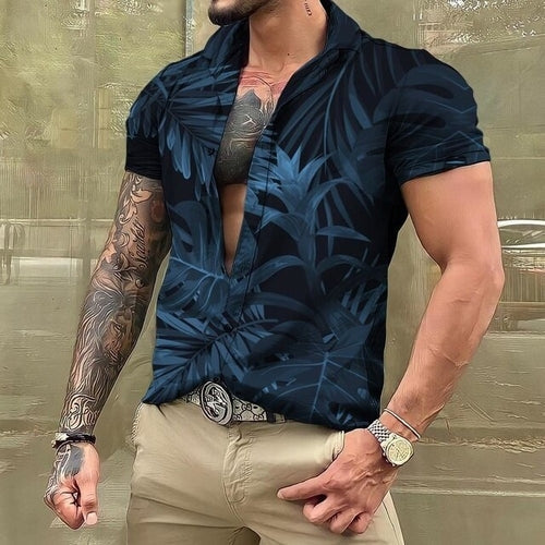 Hawaiian Shirt - Button-Up - Printed - Short Sleeve Shirt - Men's Shirts-Hawaiian Short Sleeve Shirt-Chaps of London-Chaps of London