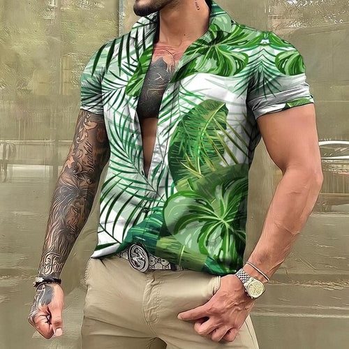 Hawaiian Shirt - Button-Up - Printed - Short Sleeve Shirt - Men's Shirts-Hawaiian Short Sleeve Shirt-Chaps of London-Chaps of London