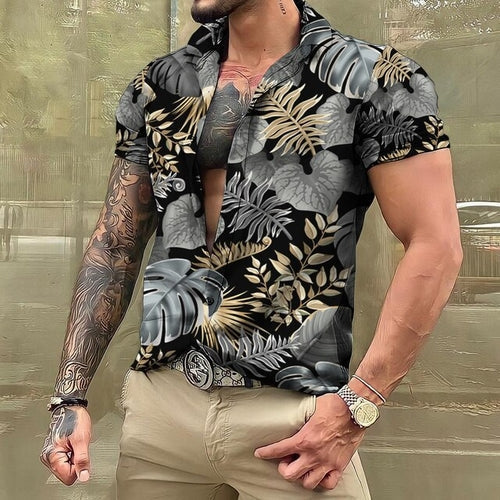 Hawaiian Shirt - Button-Up - Printed - Short Sleeve Shirt - Men's Shirts-Hawaiian Short Sleeve Shirt-Chaps of London-Chaps of London