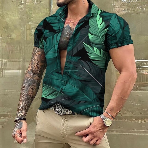 Hawaiian Shirt - Button-Up - Printed - Short Sleeve Shirt - Men's Shirts-Hawaiian Short Sleeve Shirt-Chaps of London-Chaps of London