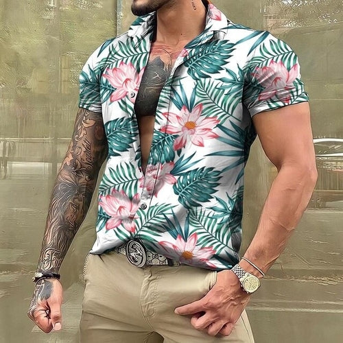 Hawaiian Shirt - Button-Up - Printed - Short Sleeve Shirt - Men's Shirts-Hawaiian Short Sleeve Shirt-Chaps of London-Chaps of London