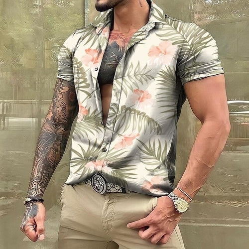 Hawaiian Shirt - Button-Up - Printed - Short Sleeve Shirt - Men's Shirts-Hawaiian Short Sleeve Shirt-Chaps of London-Chaps of London