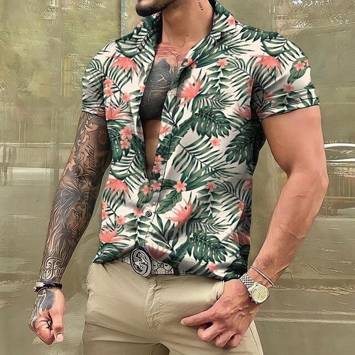 Hawaiian Shirt - Button-Up - Printed - Short Sleeve Shirt - Men's Shirts-Hawaiian Short Sleeve Shirt-Chaps of London-Chaps of London