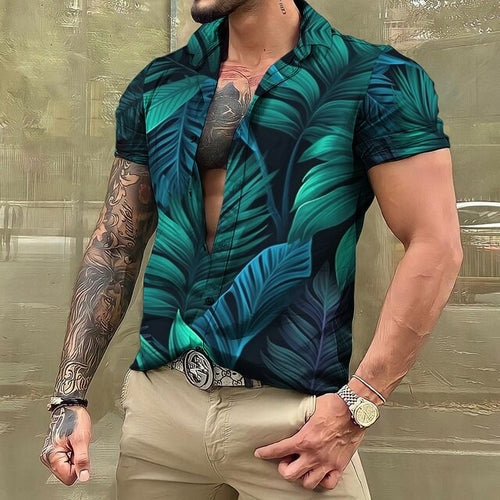 Hawaiian Shirt - Button-Up - Printed - Short Sleeve Shirt - Men's Shirts-Hawaiian Short Sleeve Shirt-Chaps of London-Chaps of London