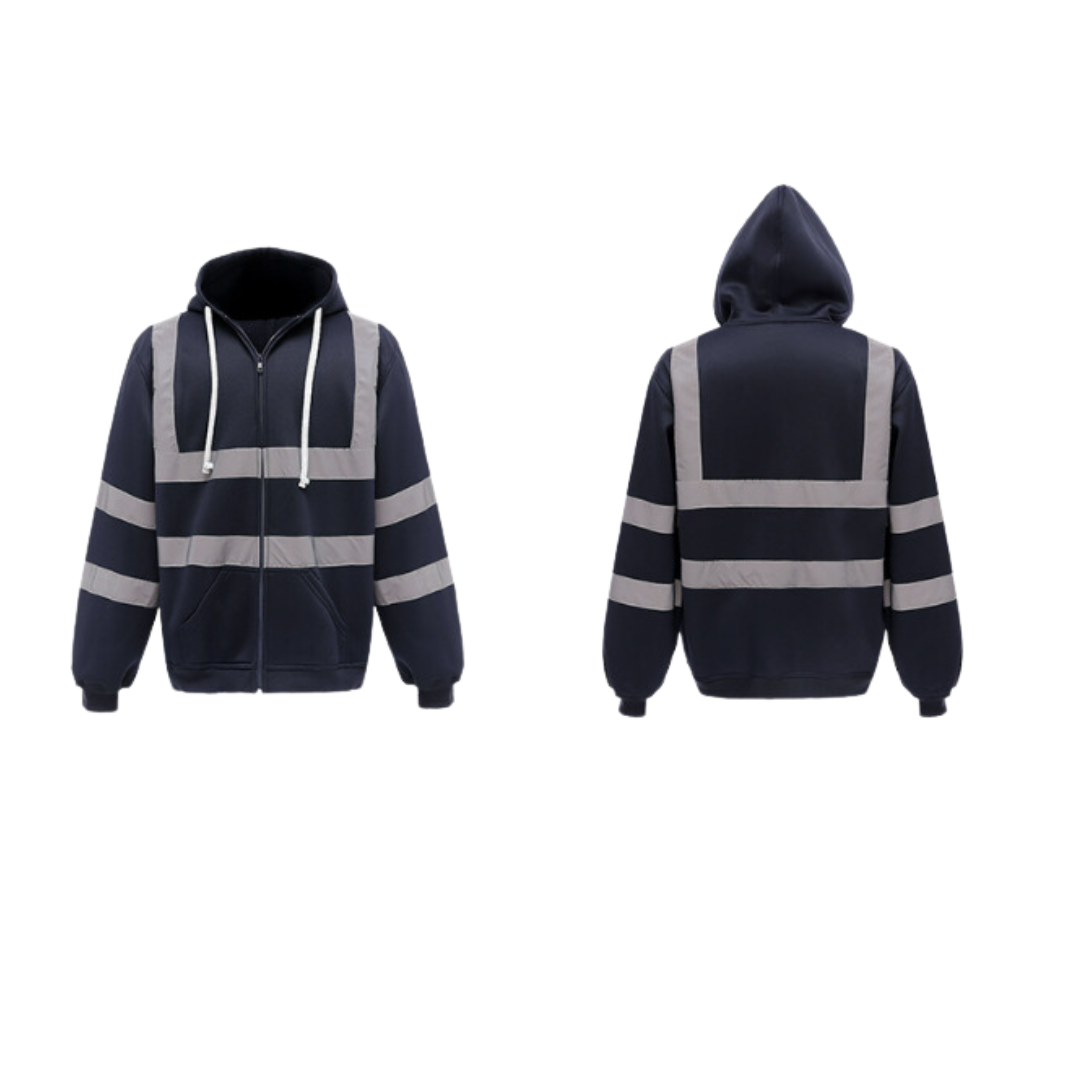 Hi Vis Jacket - Hooded - Workwear - Reflective Jacket - Men's Jacket-Hi Vis Jacket-Chaps of London-Gray-S-Chaps of London