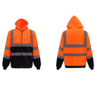 Hi Vis Jacket - Hooded - Workwear - Reflective Jacket - Men's Jacket-Hi Vis Jacket-Chaps of London-Orange and Black-S-Chaps of London