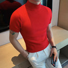 Knit T-Shirt | High Neck | Short Sleeve | Turtleneck T-Shirt | Men's Clothing-Chaps of London-Chaps of London