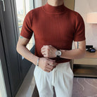 Knit T-Shirt | High Neck | Short Sleeve | Turtleneck T-Shirt | Men's Clothing-Chaps of London-Chaps of London