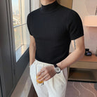 Knit T-Shirt | High Neck | Short Sleeve | Turtleneck T-Shirt | Men's Clothing-Chaps of London-Chaps of London