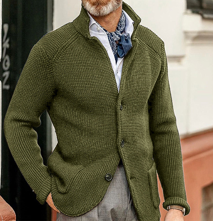Knitted Cardigan - Men's Thick Warm Button-Up Cardigan Jacket-Chaps of London-Chaps of London