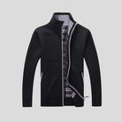 Knitted Cardigan - Men's Warm Standing Collar Zip-Up Cardigan-Fashion Men Jacket Bomber Fall-Chaps of London-Black-S-Chaps of London