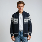 Knitted Cardigan | Winter | Snowflake | Zip-Up Cardigan | Men's Knitwear-Men's Cardigan-Chaps of London-Chaps of London