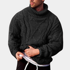 Knitted Jumper | Chunky | Turtleneck | Knitted Sweater | Men's Jumper-Knitted Jumper-Chaps of London-Black-S-Chaps of London
