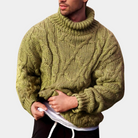 Knitted Jumper | Chunky | Turtleneck | Knitted Sweater | Men's Jumper-Knitted Jumper-Chaps of London-Light green-S-Chaps of London