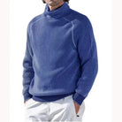 Knitted Jumper - Men's Warm Rib Knit Turtleneck Sweater-Chaps of London-Blue-XS-Chaps of London