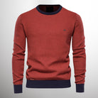 Knitted Sweater | Long sleeves | Crew neck | Sweater | Men's shirt-Chaps of London-Red-M-Chaps of London