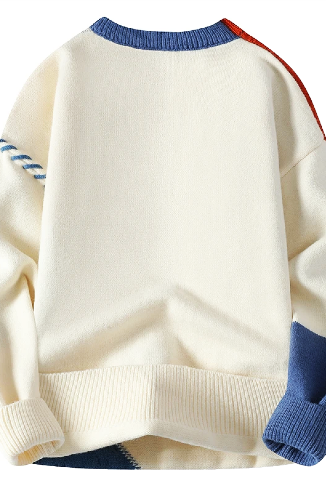 Knitted Sweater - Patchwork - Loose Fit - Pullover Sweater - Men's Knitted Jumper-Men's Long Sleeves-Chaps of London-Chaps of London