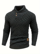 Knitted Sweater | Roll Neck | Chunky | Knitted Jumper | Men's Clothing-Men's Knitted Sweater-Chaps of London-Black-S-Chaps of London