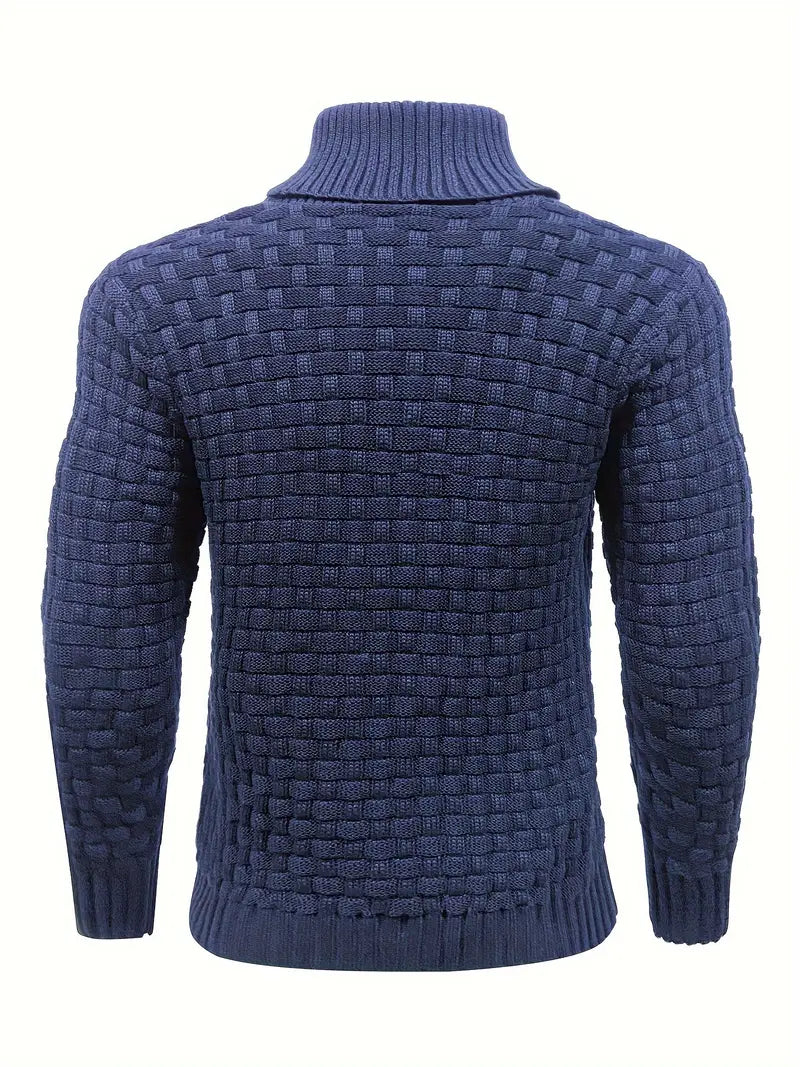 Knitted Sweater | Roll Neck | Chunky | Knitted Jumper | Men's Clothing-Men's Knitted Sweater-Chaps of London-Chaps of London
