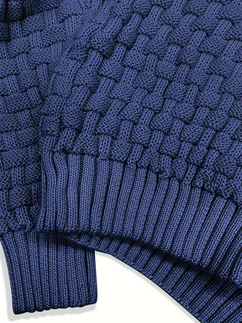 Knitted Sweater | Roll Neck | Chunky | Knitted Jumper | Men's Clothing-Men's Knitted Sweater-Chaps of London-Chaps of London