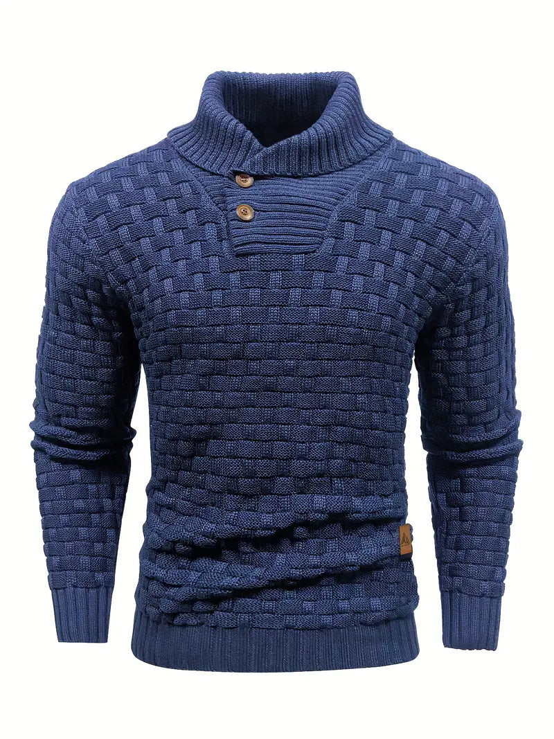 Knitted Sweater | Roll Neck | Chunky | Knitted Jumper | Men's Clothing-Men's Knitted Sweater-Chaps of London-Chaps of London